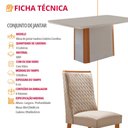 Ver imagem 7 de Mesa de Jantar Isadora 120 cm Tampo MDF Vidro Canto Copo com 4 Cadeiras Carolina Moderna Mobília