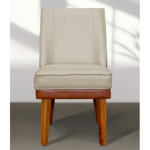 Kit 4 Cadeiras Virgínia Linho Bege Courissimo Nozes Linho Nozes Bege