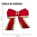 Ver imagem 2 de Laço de Veludo Vermelho com Borda de Ouro 18 Cm