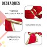 Laço de Veludo Vermelho com Borda de Ouro 18 Cm - 6