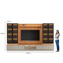 Ver imagem 6 de Estante para TV até 75 Polegadas com LED e Cristaleira MDF 220CMX380CM Magnum Marrom Canela/Gris Fosco
