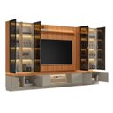 Ver imagem 5 de Estante para TV até 75 Polegadas com LED e Cristaleira MDF 220CMX380CM Magnum Marrom Canela/Gris Fosco
