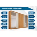 Ver imagem 3 de Guarda Roupa Casal 3 Portas de Correr 1 Ripada e 6 Gavetas C/2 Espelhos Vitória Branco Acetinado -
