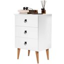 Ver imagem 2 de Mesa de Cabeceira Retrô com 3 Gavetas Madri:Branco