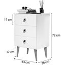Ver imagem 4 de Mesa de Cabeceira Retrô com 3 Gavetas Madri:Branco