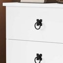 Ver imagem 3 de Mesa de Cabeceira Retrô com 3 Gavetas Madri:Branco