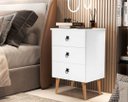 Ver imagem 1 de Mesa de Cabeceira Retrô com 3 Gavetas Madri:Branco