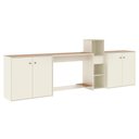 Ver imagem 7 de Conjunto de Escritório 4 Peças Smart Office Mesa Livreiro e 2 Aparadores Buffet - Off White e Cedro