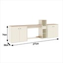 Ver imagem 6 de Conjunto de Escritório 4 Peças Smart Office Mesa Livreiro e 2 Aparadores Buffet - Off White e Cedro
