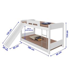 Beliche Infantil Baixa Carro Esportivo Preto com Escorregador - 1 Beliche Infantil Baixa Carro Esportivo Preto com Escorregador - 1