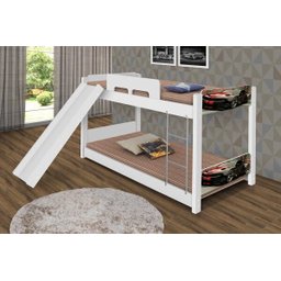 Beliche Infantil Baixa Carro Esportivo Preto com Escorregador - 2 Beliche Infantil Baixa Carro Esportivo Preto com Escorregador - 2