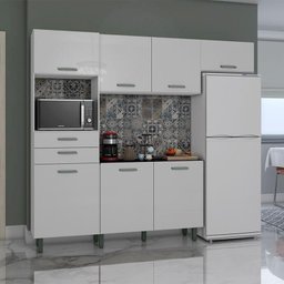 Kit Cozinha 7 Portas 2 Gavetas Lia-poliman - Branco - 4
