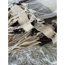 Rede de Dormir Casal Balanço de Algodão Reforçada 3,80m X 1,50m Varias Cores:marrom com Cru Xadrez - 3