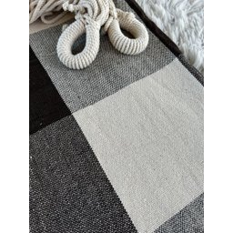 Rede de Dormir Casal Balanço de Algodão Reforçada 3,80m X 1,50m Varias Cores:marrom com Cru Xadrez - 4