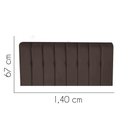 Ver imagem 2 de Painel Estofada Kiara 140cm Casal Box Quarto Suede Marrom - Ahazzo Móveis