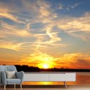 Ver imagem 1 de Papel de Parede Paisagem Lago Pôr-do-sol Sala Painel - 053pcp