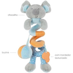 Brinquedo Pelúcia com Mordedor Macio para Bebê Buba Coala Rosa Azul - 3