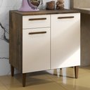 Ver imagem 1 de Armário de Cozinha Porto Alegre 2 Portas 1 Gaveta Ypê/off White - Kaiki Móveis