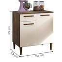 Ver imagem 4 de Armário de Cozinha Porto Alegre 2 Portas 1 Gaveta Ypê/off White - Kaiki Móveis