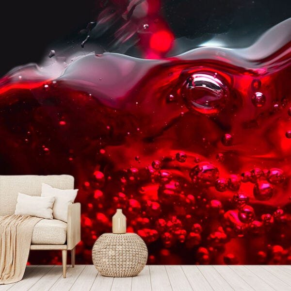 Papel de Parede Vinho Onda Abstrato Sala Adesivo - 220pcm | MadeiraMadeira