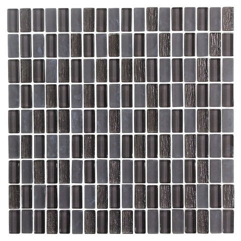 Pastilha de Vidro Luce Dark Grey 3x1,5 Placa 30x30cm - 1313120003