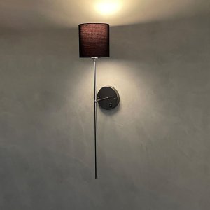 Arandela Luminária de Parede Chumbo com Interruptor com Cúpula Preto Ref 83 Lâmpada Branco Quente