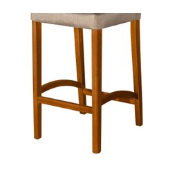 Kit 4 Banquetas Dubai Alta Bar Luxo Pés em Madeira Maciça Área Gourmet Balcão Sacada Hall Cor Bege - 7