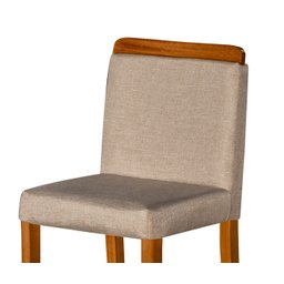 Kit 4 Banquetas Dubai Alta Bar Luxo Pés em Madeira Maciça Área Gourmet Balcão Sacada Hall Cor Bege - 6