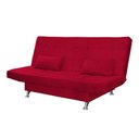 Ver imagem 2 de Sofá Cama Retrátil Reclinável 2 Lugares Gabriela com 2 Almofadas Suede Vermelho - Ninho Decor
