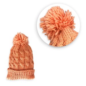 Touca de Inverno com Pompom - Conforto e Estilo no Frio Cor:salmão