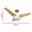 Ver imagem 5 de Ventilador Teto Led Borda Infinita 4000k Nunes Branco 3 Pás Freijo 220 V Ventex Nunes Madeira
