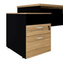 Ver imagem 4 de Mesa Escritório 1,50m Nicho e Gaveteiro Pé Metal Mac Pr F5 Cor:macadâmia com Preto