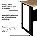 Ver imagem 7 de Mesa Escritório 1,50m Nicho e Gaveteiro Pé Metal Mac Pr F5 Cor:macadâmia com Preto