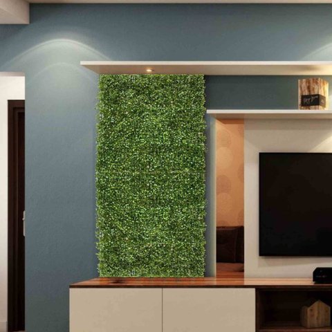 14 Painéis Decorativos Buxinho Artificial 25x25 Cm P/ Ambientes Internos como Halls e Salas