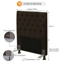 Ver imagem 2 de Cabeceira Cama Box Solteiro 90Cm Cristal Suede Chocolate