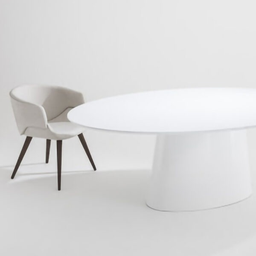 Mesa de Jantar Cone Oval 137x90 Cm Laqueada Linn Design Decor Branco - 2