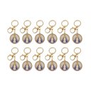 Ver imagem 2 de Chaveiro Dourado Redondo Aparecida Mosquetão Fundo Perolado