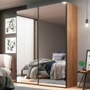 Ver imagem 1 de Guarda Roupa Veneto 183x230cm em Mdf 2 Portas Espelhadas Olmo 1001
