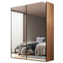 Ver imagem 2 de Guarda Roupa Veneto 183x230cm em Mdf 2 Portas Espelhadas Olmo 1001