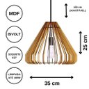 Ver imagem 3 de Luminária Teto tipo Pendente EGIPCIA MDF - Completa - Cor: Marrom