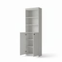 Ver imagem 3 de Armário Estante Multiuso Parma 2 Portas e Prateleiras 178cm - Organizador Moderno - Branco