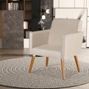 Ver imagem 1 de Poltrona Cristal Suede Escritórios e Recepção Pés em Madeira:bege Suede