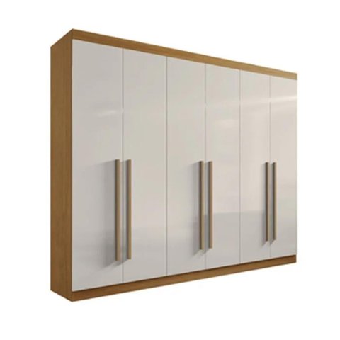 Guarda Roupa 6 Portas 6 Gavetas da Vinci Plus Cinamomo Off White