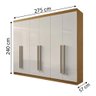 Guarda Roupa 6 Portas 6 Gavetas da Vinci Plus Cinamomo Off White - 3