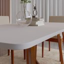 Ver imagem 6 de Conjunto Sala de Jantar Mesa 6 Cadeiras MDF Madeira Maciça Miami Bege