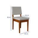 Ver imagem 3 de Conjunto Sala de Jantar Mesa 6 Cadeiras MDF Madeira Maciça Miami Bege