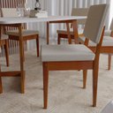 Ver imagem 5 de Conjunto Sala de Jantar Mesa 6 Cadeiras MDF Madeira Maciça Miami Bege