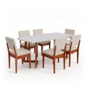 Ver imagem 2 de Conjunto Sala de Jantar Madeira Maciça 6 Lugares Tampo sem Vidro Cadeira Miami Boucle