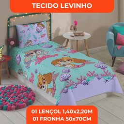 Jogo de Cama Infantil Lepper Patrulha Canina Menina Solteiro 2 Peças Microfibra Lilás - 8