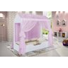 Cama Casa Montessoriana Duda Branco com Voal Rosa - 3
